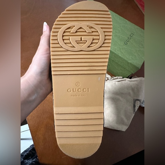 Gucci dad sandals tried on